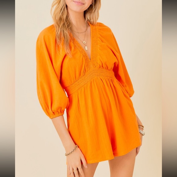 NWT Orange Gauze Romper - Picture 1 of 3